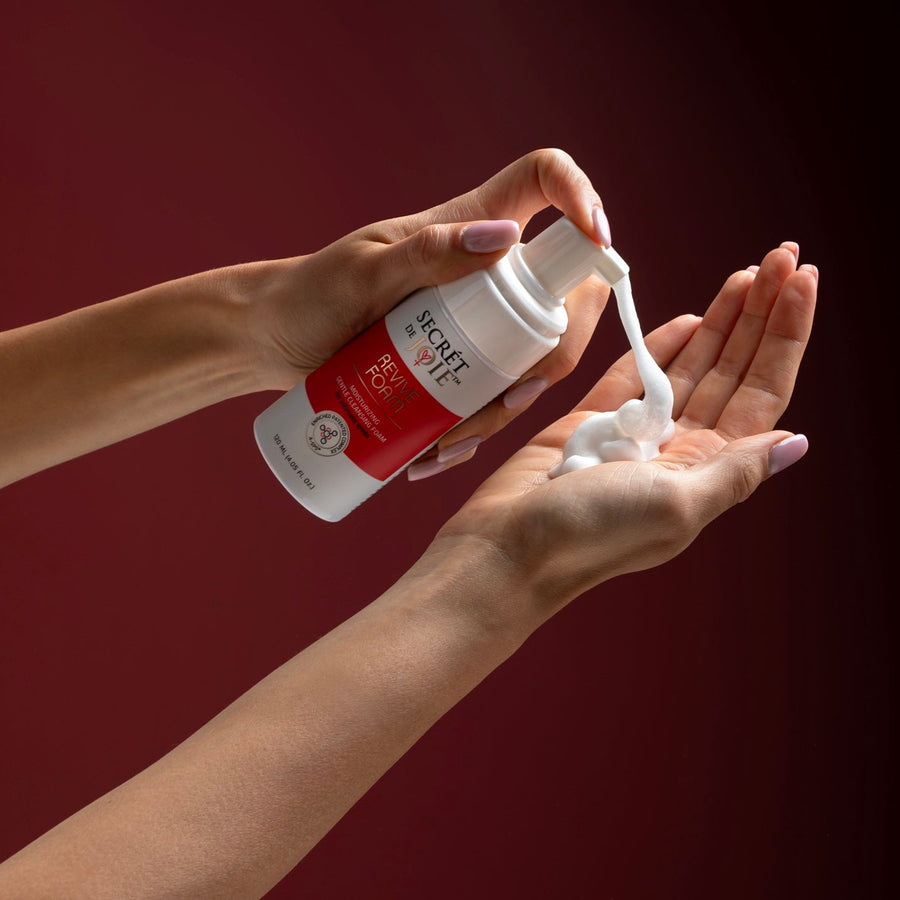 Revive Foam dispensed into the hand
